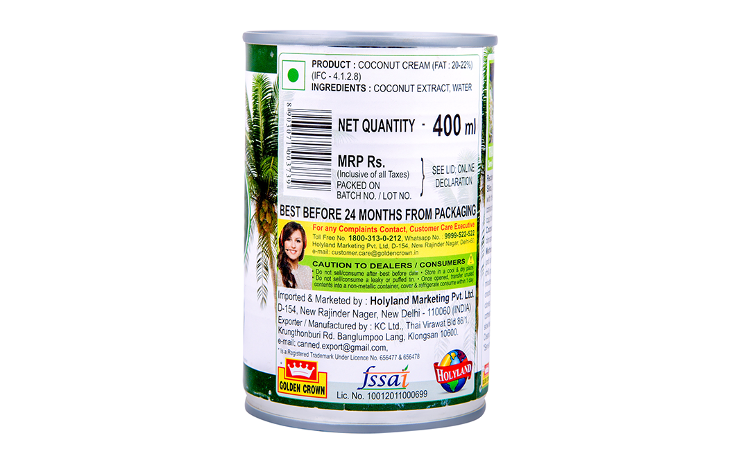 Golden Crown Premium Coconut Cream    Tin  400 millilitre